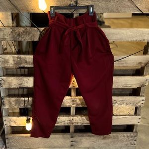 Windsor Red Paper Bag Pants, Size M